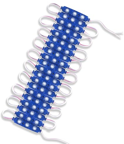 LEDSone 12 V blaues Injektions-LED-Modul, wasserdicht, dekorative Hintergrundbeleuchtung für Werbeschilder mit selbstklebender Rückseite (100er-Pack)