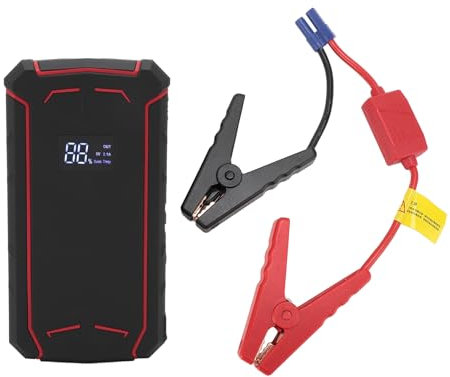 Arrancador de Batería de Coche, Gas 4,0 L Diésel 2,5 L 600 A 12 V Batería de Litio de Coche Booster 12000 MAh USB Dual para Camión