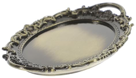 BESTonZON Platos en Miniatura para Casa de Muñecas Mini Vajilla de Hierro, Asas Dobles, para Juego de Simulación y Adorno Decorativo