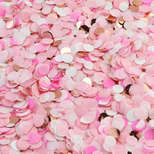 60g Konfetti Rosegold Rosa, Rosa Konfetti Hochzeit,Luftschlangen Rosegold,Tischdeko Hochzeit, Deko,Glitzer Bunt Groß,Streudeko Geburtstag Pastell