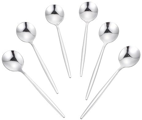 Cabilock 6piezas Cuchara De Acero Inoxidable Para Comida Cuchara Para Servir Vajilla Occidental De Acero Inoxidable