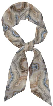 GDSOPHLK Langer rechteckiger Schal aus Onyxstein, hellblau, Chiffon-Satin-Schal für Damen, weich und glänzend, perfekt für verschiedene Anlässe, Schwarz , Einheitsgröße