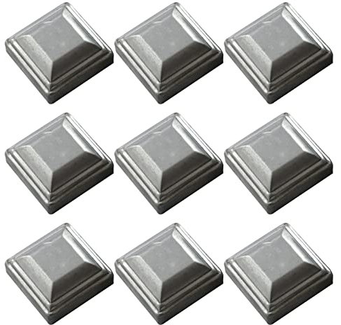 Lot de 9 capuchons en métal galvanisé pour poteaux de 6 x 6 cm