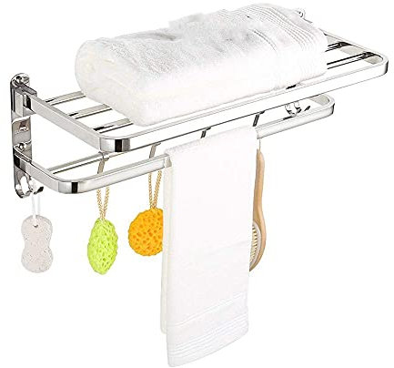 Msuiiixcccc Portasciugamani Stand in Acciaio Inox Rack Cestini portaoggetti Rusoof a Parete e Impermeabile l Bagno WC Bagno Shees