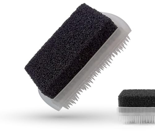 LaRosa PUMICE SPA Brosse 2-en-1 pour le soin des pieds – Transparent avec Pierre Ponce Noire