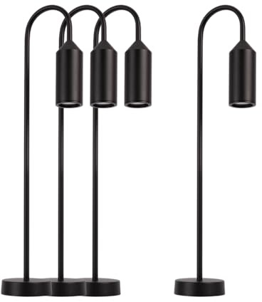 LUXULA 4 Stück Wegeleuchte GU10 60cm, IP54, Stehleuchte | Bodenplatte und Erdspieß, Aluminium, LED Außenleuchte, Pollerleuchte, Stehleuchte für Garten, Terrasse und Wege