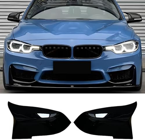 Haoyijiahui 2 PCS Spiegelkappen für BMW F20 F22 F23 F30 F32 F33 F36 F87 E84 | Glänzend Schwarz Rückspiegelgehäuse Seitenspiegelschutz Türspiegelabdeckungen für F21 F31 F87 M2 X1 E84
