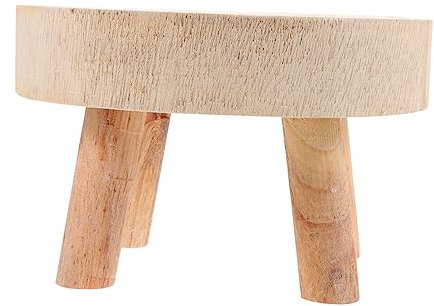 ibasenice Sgabello in Legno Portavasi Supporto per Piante Portafiori in Legno per Balcone Soggiorno e Corridoio Design Vintage e Struttura