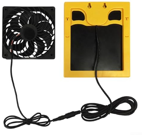 Solar Ventilator Panel 20W 6V Solarbelüftung Lüfter Für Gewächshaus Hühnerstall Haustierhaus Wohnmobil Innenbelüftung Abluftventilator Mit Monosilizium-Panel Und Temperaturregelung