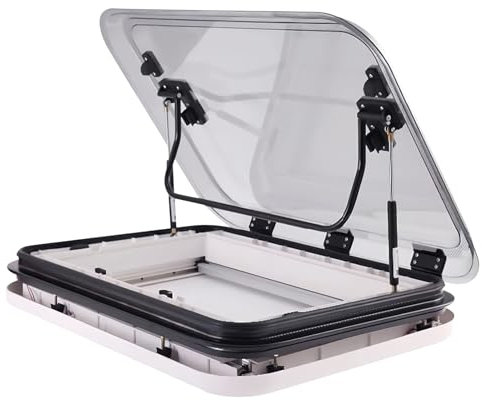 ZHJOPP RV Roof Window, LED Skylight Caravan Roof Vent, Camper Window Roof Vent with LED Light, Suitable for RV, Caravan, Trailer, Boat ()