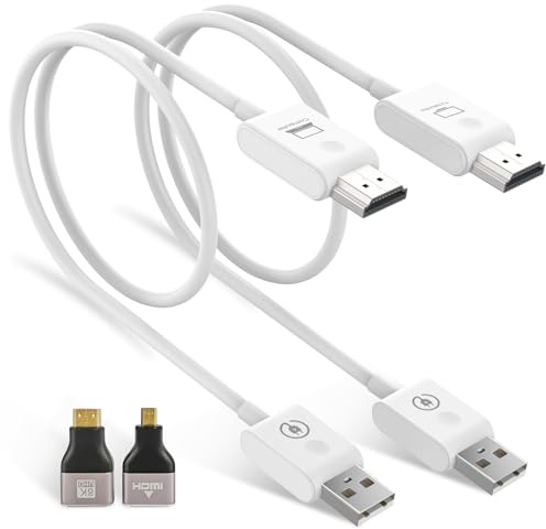 Moman Trådlös HDMI-sändare och mottagare CS6,1080P HDMI-trådlös överföringsförlängare 20 m/65 FT för fil, video, projektion, skärm, dator, TV, kamera, smartphone, projektor, vit