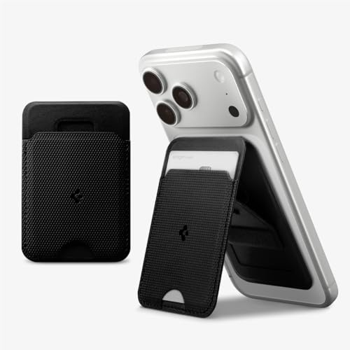 Spigen Slim Fold MagFit MagSafe Wallet, Verstellbares Magnetisches Wallet mit Ständer, Handy Kartenhalter für 1 Karte, Kompatibel mit iPhone 17 16 15 14 13 12, MagSafe Hüllen, Pixelsnap für Pixel 10