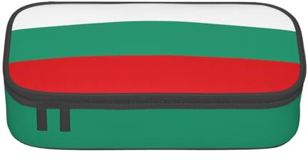 Cxzmnba Federmäppchen mit bulgarischer Flagge für Jungen und Mädchen, Schulanfang, Schülerbedarf, Federmäppchen, Schwarz , Einheitsgröße, Taschen-Organizer