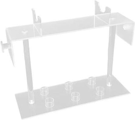 KESOTO Acrylic Hair Dryer Organizer Hair Styling Tool Holder Display Rack with Cable Hooks Non-Slip Suitable for Bathroom