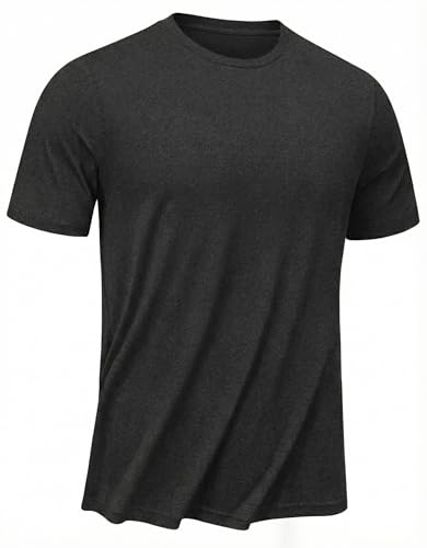 PINSPARK Sportskjorta för män, snabbtorkande, funktionströja som andas, sport, t-shirts, löpskjorta, kortärmad träningströja, svart, XL