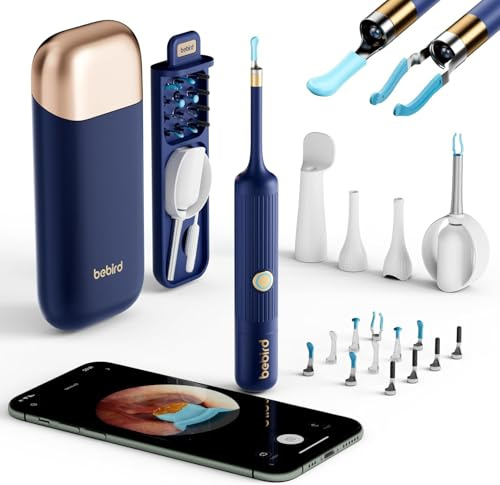 Bebird Pro Ear Wax Removal Tool, 1920P HD Personal Ear Hygiene Tool with Light & Camera, Visual Observation Device for Adults & Kids, iOS Android, Includes Case & 2-Year Warranty (Blue)