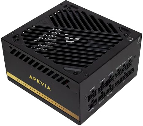 Apevia Galaxy 1000W 80+ Gold ATX 3.1 Fully Modular Gaming PSU, PCIe 5.1 600W 12VHPWR, Japanese Caps, Silent 135mm FDB Fan, High-Wattage Power Supply for RTX 5070/5080/5090/40 Series & Dual GPU Builds