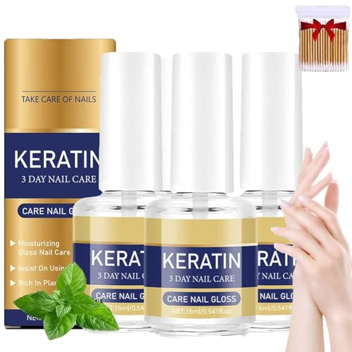 3 piezas Aceite De Queratina Para El Cuidado De Las UñAs De 3 DíAs,Fortalecedor De UñAs Y Aceite Para CutíCulas,Aceite Nutritivo Hidratante,Para UñA/S DéBiles Y DañAdas, SolucióN