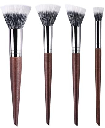 Compatible con 4 unids/set de brochas maquillaje, ajuste contorno en polvo, brocha, colorete punteado