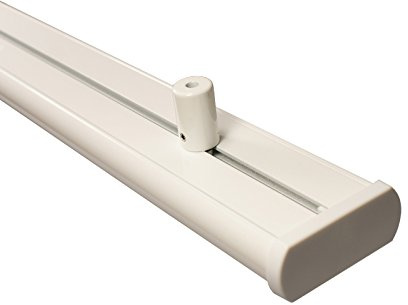 Aluminium Gardinenschiene 3 läufig in weiß mit Deckenträgern, 100 cm