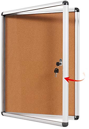 Swansea Tableau d'affichage en liège verrouillable vitrine murale avec verrou pour l'usage à l'intérieur 50,8 x 40,6 cm (2 x A4)