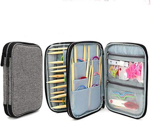 HEALLILY Rundstricknadeln Organizer Fall Häkelnadeln Und Strickzubehör Reißverschlusstasche Leicht zu Tragen für DIY Basteln 1Set