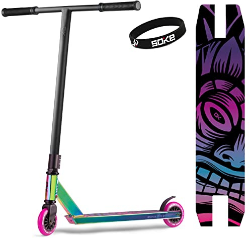 SOKE EVO Street Stunt Scooter Silver | Aluminium Rahmen | 100 mm Rollen ABEC-9 | Für Tricks & Street Riding | Jugendliche & Erwachsene