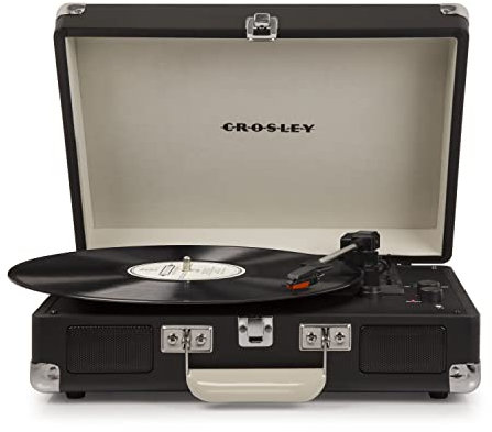 Crosley Cruiser Plus - Tocadiscos portátil, Reproductor de Discos Bluetooth, Reproductor de Vinilo de Maleta de 3 velocidades, Tocadiscos para el hogar para Discos de Vinilo, Altavoces estéreo