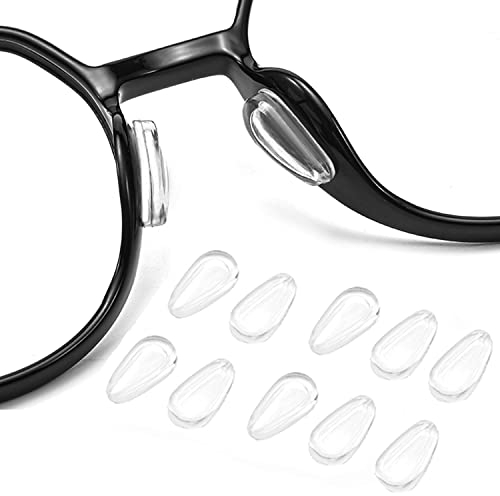 Silikon Nasenpad Antirutsch Klebend Pad,3.2mm für Brillen und Sonnenbrillen, Rutschfeste Selbstklebende Nasenpads,Klar,5 Paare