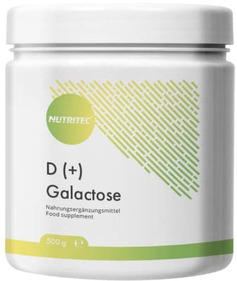 D+ Galactose Pulver 500 g - Deutsche Qualität, hochrein > 99% ohne Zusätze & Gentechnik, vegetarisch, mit Messlöffel - Schleimzucker, Einfachzucker | Nutritec