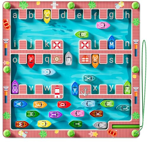 Magnetic Alphabet Maze Montessori Toys for 3+ Year Old Boys and Girls, Fine Motor Skill Education Toys for Toddler Preschool Learning Activities, Gift for Kids Toddler