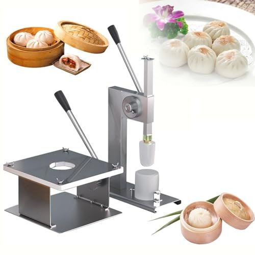 DDZJTPP Machine à Petits Pains Manuelle, Semi-Automatiques pour Petits Pains à La Viande Xiao Long Bao, Moule à Petits Pains en Acier Inoxydable, Petits Pains pour Restaurants,Largefilmcup