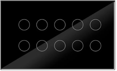 Vereen 10-Way Tuya WiFi Smart Touch Light Wall Switch Glass Panel App Compatible with Alexa Home Whole House Control Easy Install Easy to Use