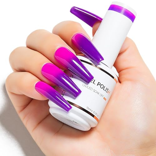 Nicedeco Temperaturförändring gel nagellack semi-permanent 15 ml färgskiftande gel nagellack UV LED blöt av gellack nagelkonst gör-det-själv salong manikyr semester gåva 01