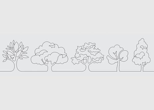 AG Design Bordura Autoadesiva Alberi Disegnati Grigi, AWB 8282 | Decorazione Impermeabile per Pareti, Mobili, Carte da Parati, Rivestimenti Murali, Pellicola | Larghezza 500 cm x Altezza 13,8 cm