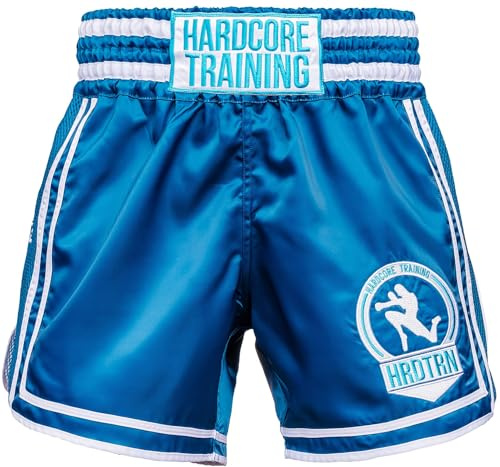 Hardcore Training Muay Thai-shorts flera färger sparka boxning MMA strid sport sparring stammar bur kamp, havsblå, L