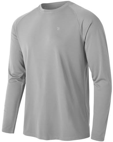 Rdruko - Camiseta de manga larga para hombre UV, camiseta funcional, protección solar, camiseta para correr, rashguard para exteriores, camiseta deportiva para hombre, verano, gris, L
