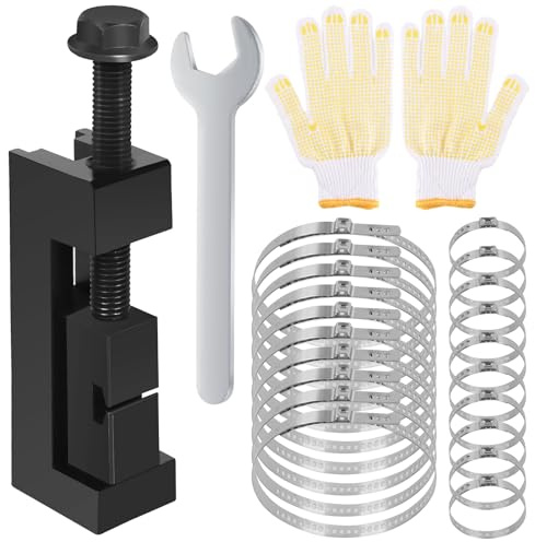 Swpeet 23Pcs Carbon Steel CV Axle Boot Clamp Tool with CV Boot Clamps, Wrench and Glove Assortment Kit, CV Boot Clamp Pliers Drive Shaft CV Axle Boot Clamp Removal and Installation Tool for Most Cars
