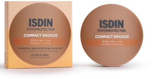ISDIN Compact Bronze SPF 50 (10 g) | Protection Solaire Visage Compacte | Texture Légère à Absorption Immédiate