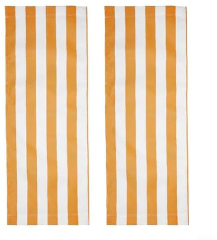 Funda de tela de repuesto para tumbona y silla de playa, plegable y portátil, 120 x 45 cm, naranja y blanco (2 piezas)