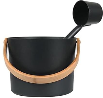 CAIONPLE Finsk Bastu-Aluminiumhink, Långskaftad Skedsats, Bastuhink, Badrum, Tillbehör för Bastuångrum