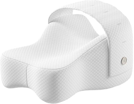 Folpus Cuscino per Ginocchia per Dorme di Lato, Cuscino per Gambe, Cinghie Regolabili, Traspirante, Facile da Pulire, Fodera Sfoderabile, Cuscino, Bianco