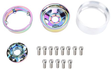 RiToEasysports 1.9in Beadlock Wheel Rim, Aluminum Alloy 56mm 30.5mm RC Crawler Wheel Hub for 1/10 SCX10
