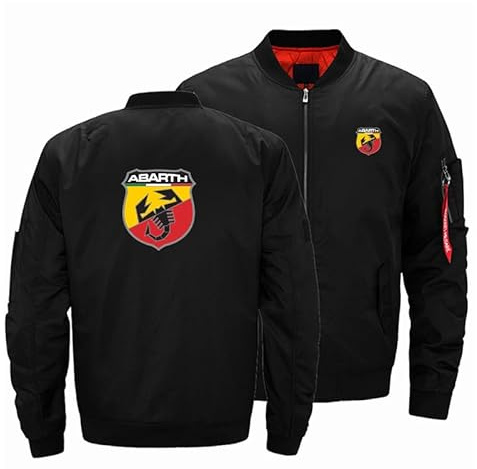 WDOZHGF Baseballjacka för män med ståkrage klassisk pilotstil A.B.S. Casual sportkläder med långa ärmar, svart, M