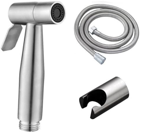 3-Piece Handheld Bidet Sprayer Set, Stainless Steel Toilet Sprayer with Hose, Jet Spray for Toilet & Bidet Sprayer for Personal Hygiene, Pet Bathing – 1.5m Hose & Holder Included