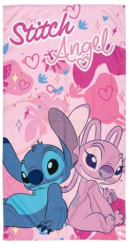 Clondo Telo Mare Bambina Per Stitch Fan - Microfibra Morbida in Poliestere – Asciugamano Mare Piscina, Colori Vivaci, Idea Regalo Estate, Gadget Ufficiale