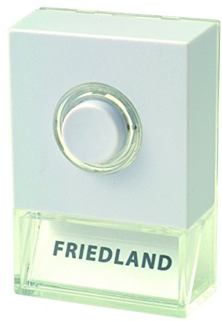 Friedland D723W 'Pushlight' Illuminated Bell Push with space for Name (White)