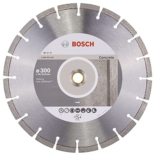 Bosch Professional 1x Diamanttrennscheibe Standard for Concrete (für Beton, Porenbeton, Ø 300 x 20/25,40 x 2,8 x 10 mm, Zubehör für Tisch- & Benzinsägen) | für Beton, Ø 300 mm, Profi-Zubehör Benzinsäge, Walk behind Betonsäge