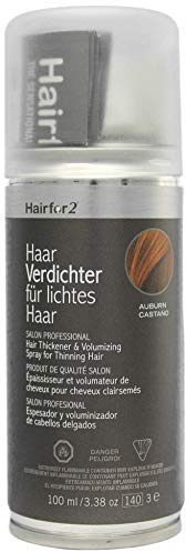 Hairfor2 Haarverdichtungsspray gegen lichtes Haar | Haarpuder | Streuhaar | Haarauffüller | Haarausfall | Haarverdichter (100ml) (kastanienbraun)