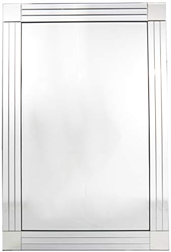 MirrorOutlet Modern Triple Edge Modern Venetian Mirror, Silver, 120 x 80 cm, YC020